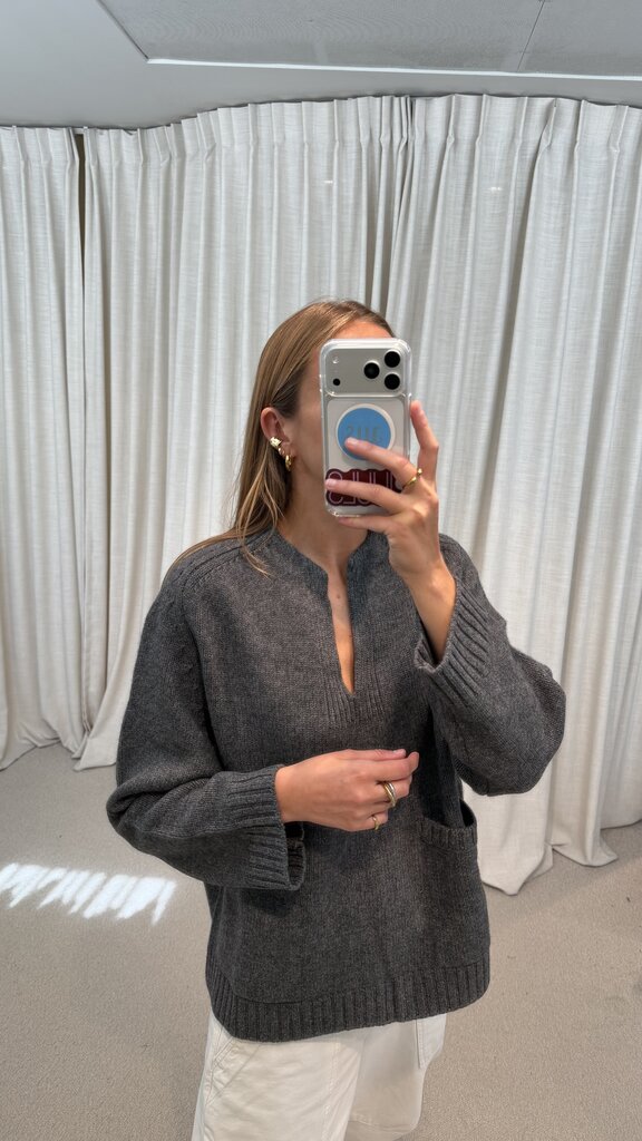 No Man's Land Knitted Sweater - Dark Steel