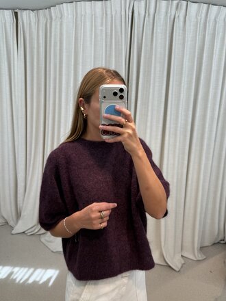 No Man's Land Knitted Sweater T-shirt - Grape