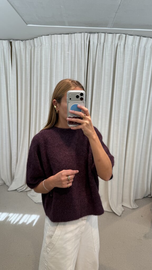 No Man's Land Knitted Sweater T-shirt - Grape
