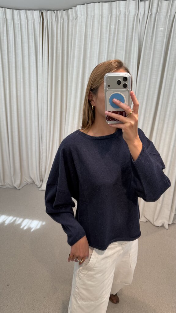 No Man's Land Knitted Sweater - Dark Sapphire