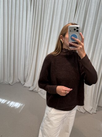 No Man's Land Turtleneck Top - Espresso