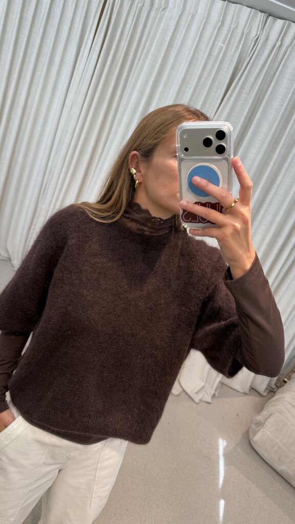 No Man's Land Turtleneck Top - Espresso