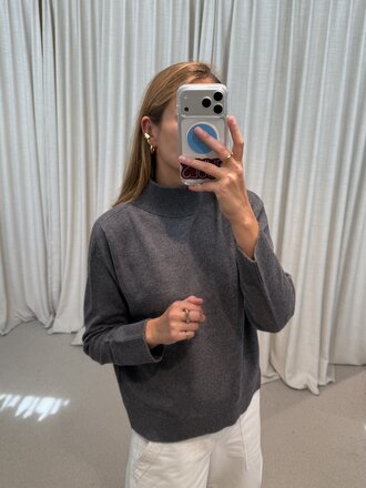 No Man's Land Knitted Merino Wool Sweater - Steel