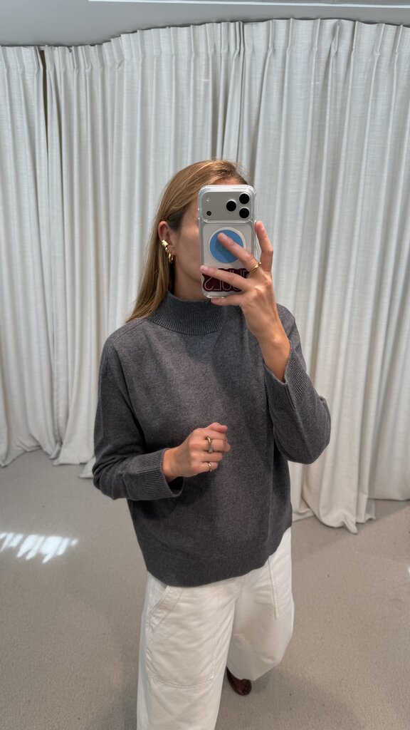 No Man's Land Knitted Merino Wool Sweater - Steel