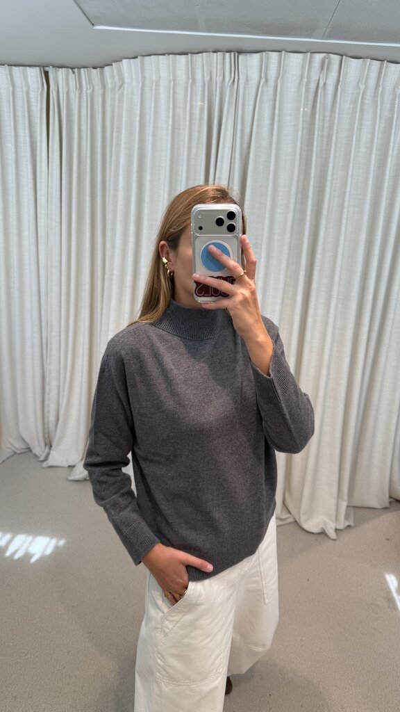 No Man's Land Knitted Merino Wool Sweater - Steel