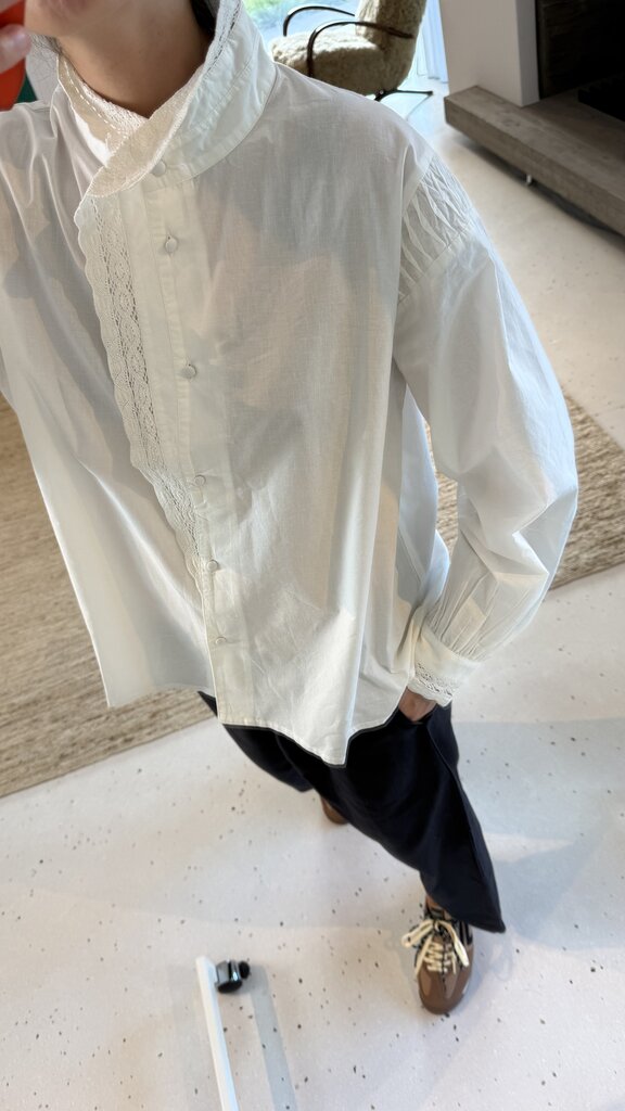 Anne-mi Cloud Ls Shirt - White Sand