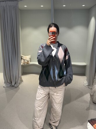 COCO Y MARIA Cardigan - Grey/Blue/Pink