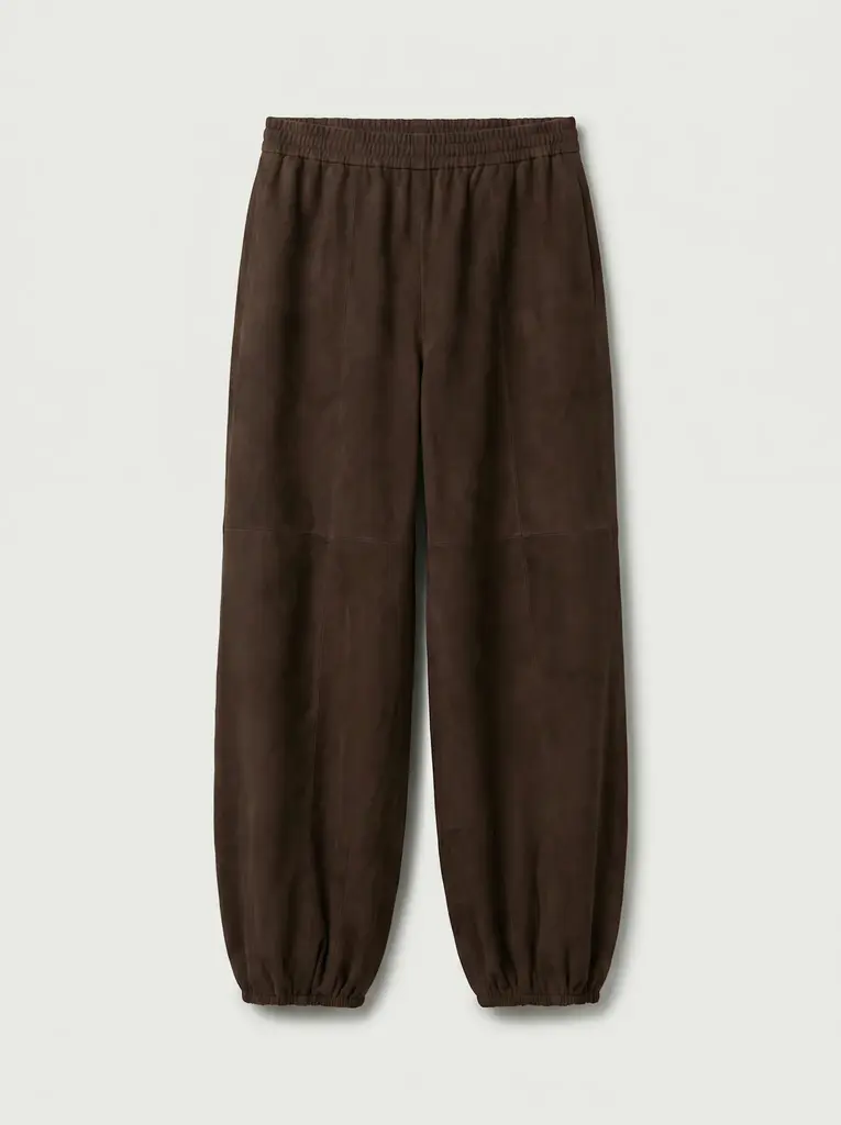 Birgitte Herskind Sylvia Suede Mid Waist Pants - Coffee Brown