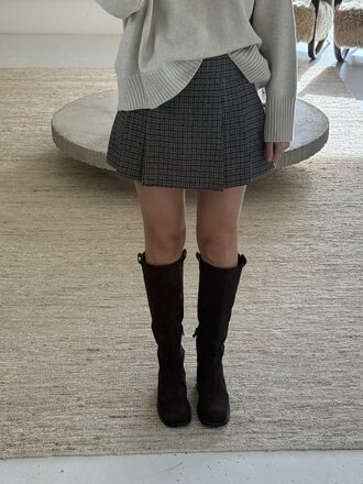 The Garment Balmoral Tennis Skirt - Brown/Black Check