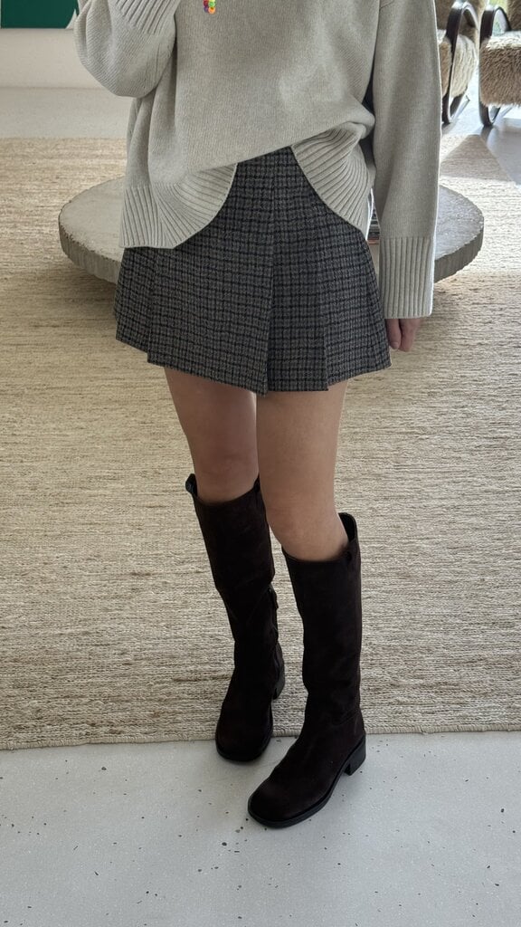 The Garment Balmoral Tennis Skirt - Brown/Black Check
