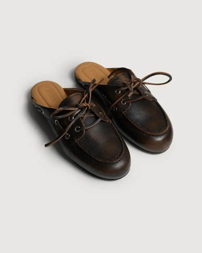Posa Boat Loafer Mule - Coffee