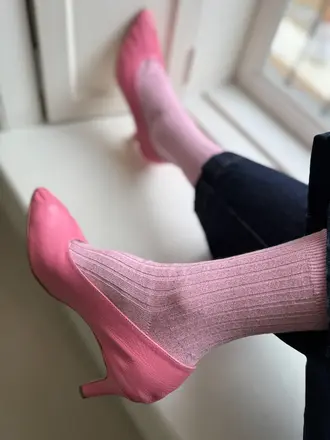 Le Bon Shoppe Her Socks Lurex - Sparkling Rose