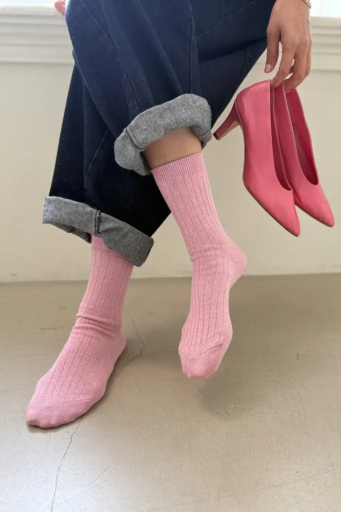 Le Bon Shoppe Her Socks Lurex - Sparkling Rose