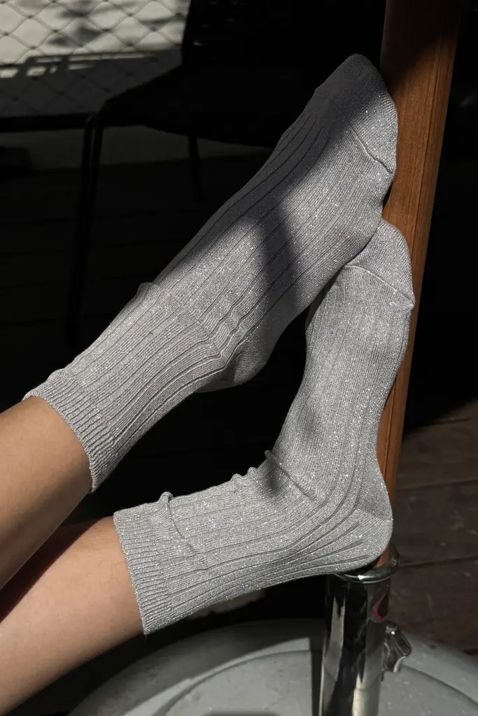 Le Bon Shoppe Her Socks Lurex - Silver