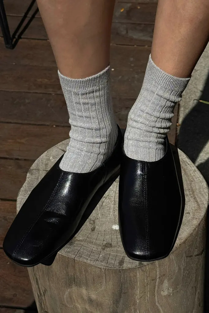 Le Bon Shoppe Her Socks Lurex - Silver