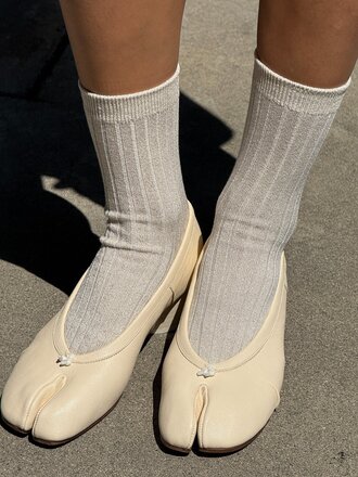 Le Bon Shoppe Her Socks Lurex - Ivory Gold