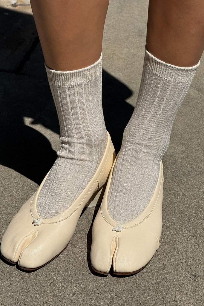 Le Bon Shoppe Her Socks Lurex - Ivory Gold