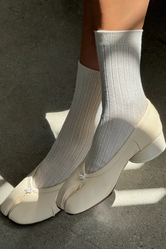 Le Bon Shoppe Her Socks Lurex - Ivory Gold