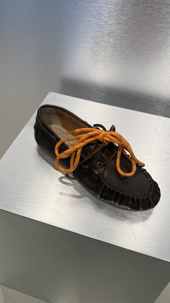 Posa Boat Loafer Wrinkle - Brushed Leather - Coffee