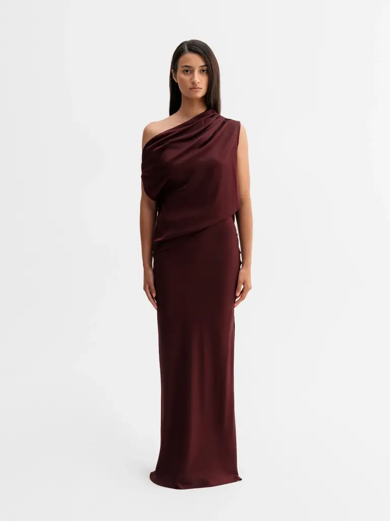 Ahlvar Gallery Lana Silk Tank Top  - Burgundy 2.0