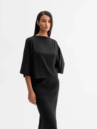 Ahlvar Gallery Thea Silk Tee - Black