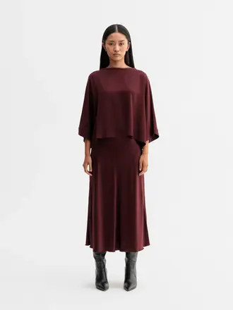 Ahlvar Gallery Thea Silk Tee - Burgundy