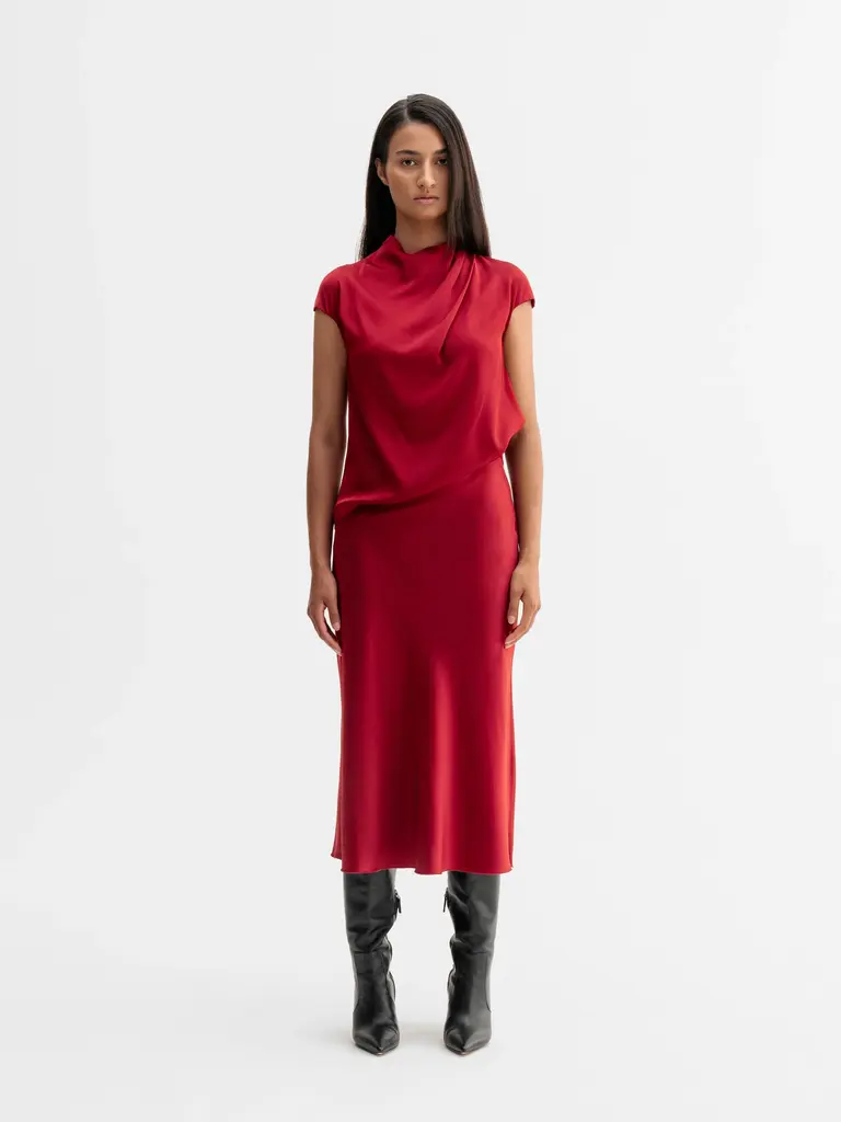 Ahlvar Gallery Lima Silk Top - Dark Red