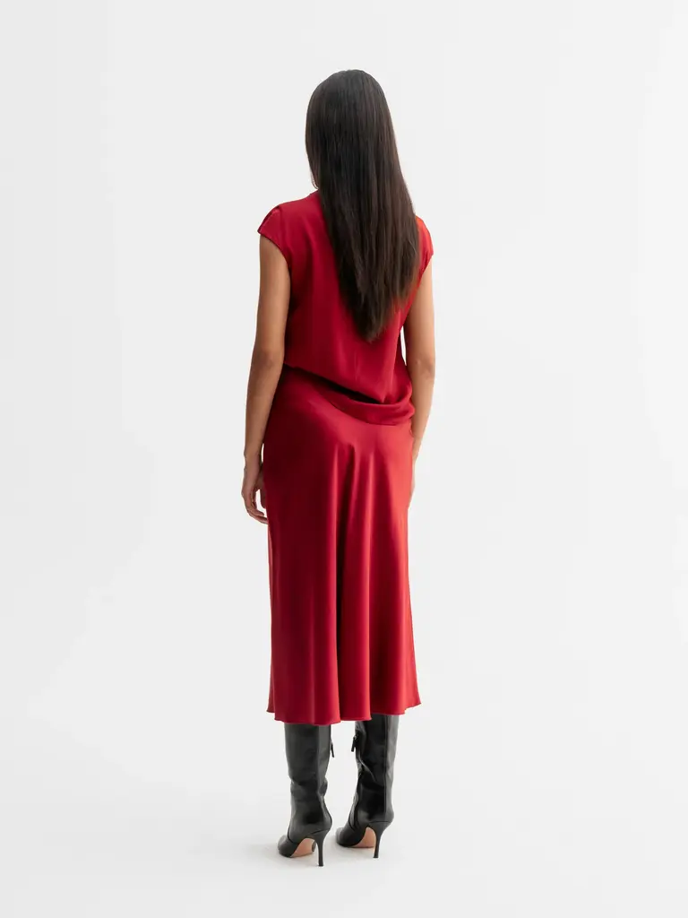Ahlvar Gallery Lima Silk Top - Dark Red