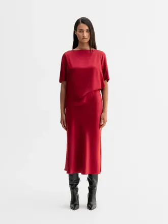 Ahlvar Gallery Yoli Silk Blouse - Dark Red