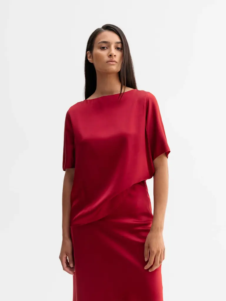 Ahlvar Gallery Yoli Silk Blouse - Dark Red