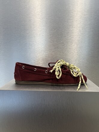 Posa Boat Loafer Suede - Burgundy