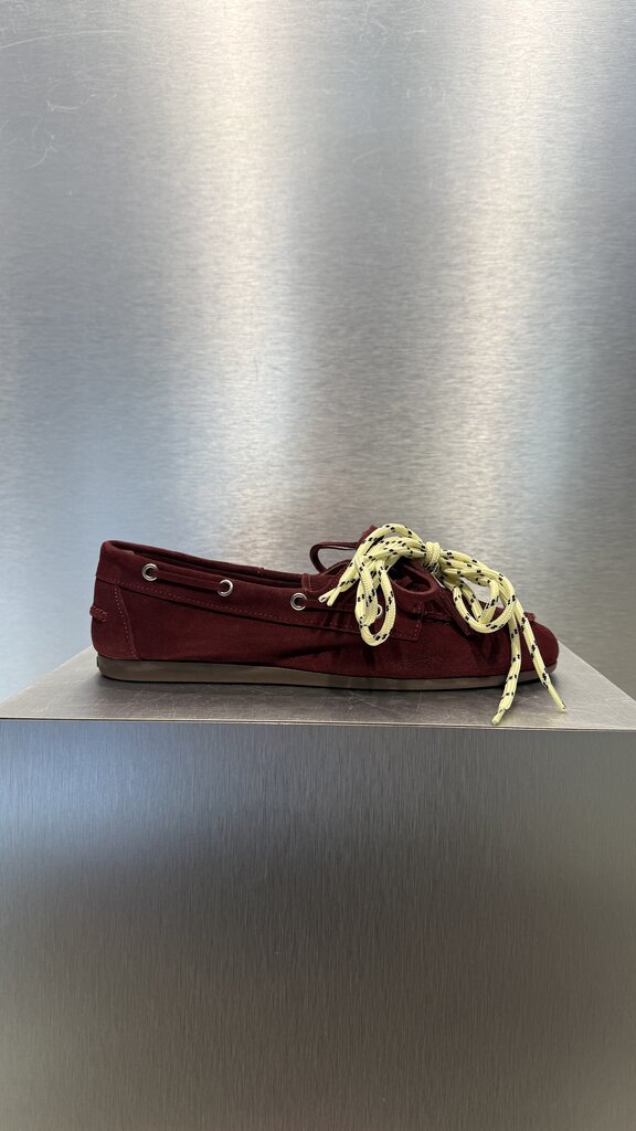 Posa Boat Loafer Suede - Burgundy