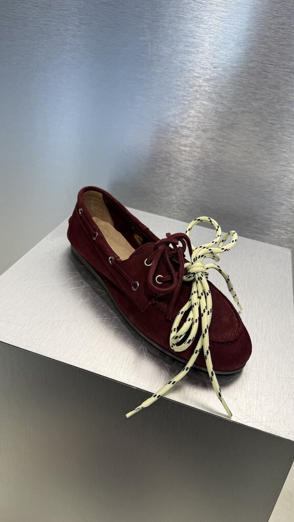 Posa Boat Loafer Suede - Burgundy