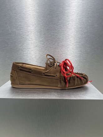 Posa Boat Loafer Wrinkle Suede - Dark Brown
