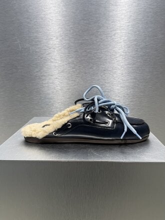Posa Boat Loafer Mule Box FUR - Night