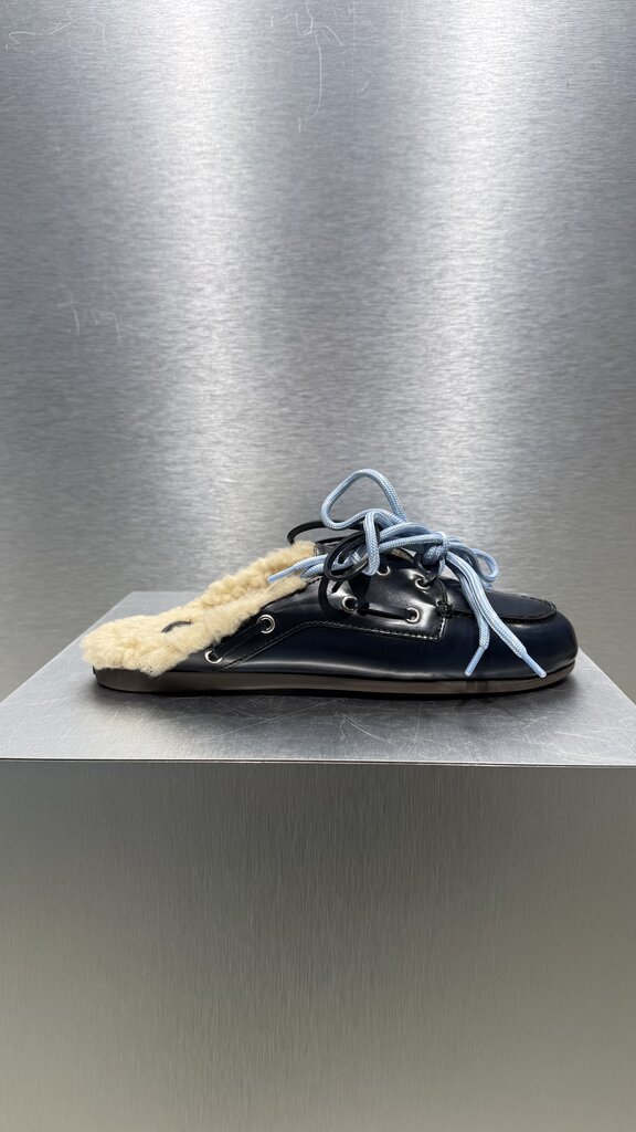 Posa Boat Loafer Mule Box FUR - Night