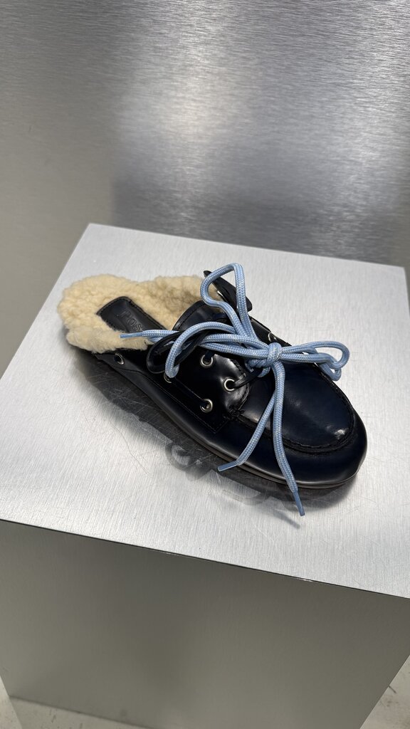 Posa Boat Loafer Mule Box FUR - Night