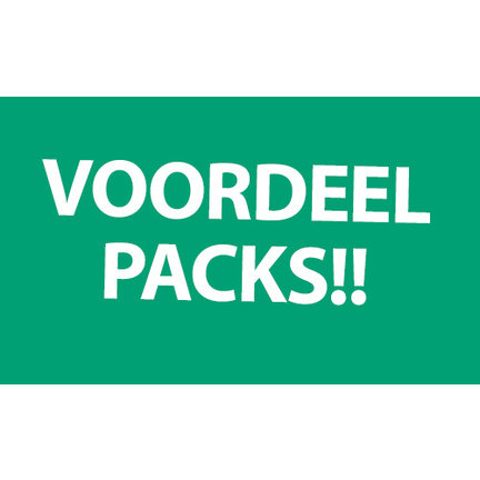 Met voordeelpacks koop je meer items voor een klein prijsje. Tijdelijk met 10% extra korting, profiteer nu met de kortingscode: PACKS10