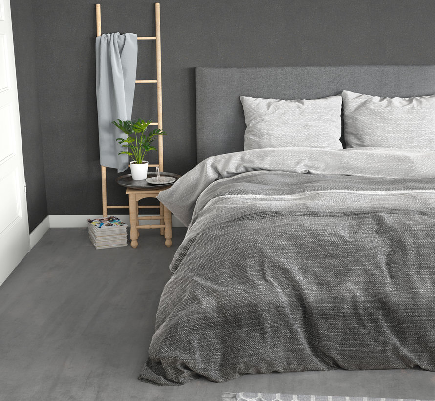 Stone Stripe - Flanel - Grijs Dekbedovertrek