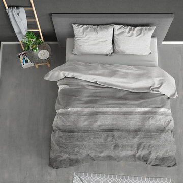 Sleeptime Stone Stripe - Flanel - Grijs Dekbedovertrek