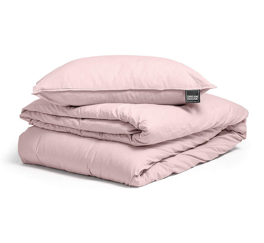 Stone Washed Cotton - Roze Dekbedovertrek