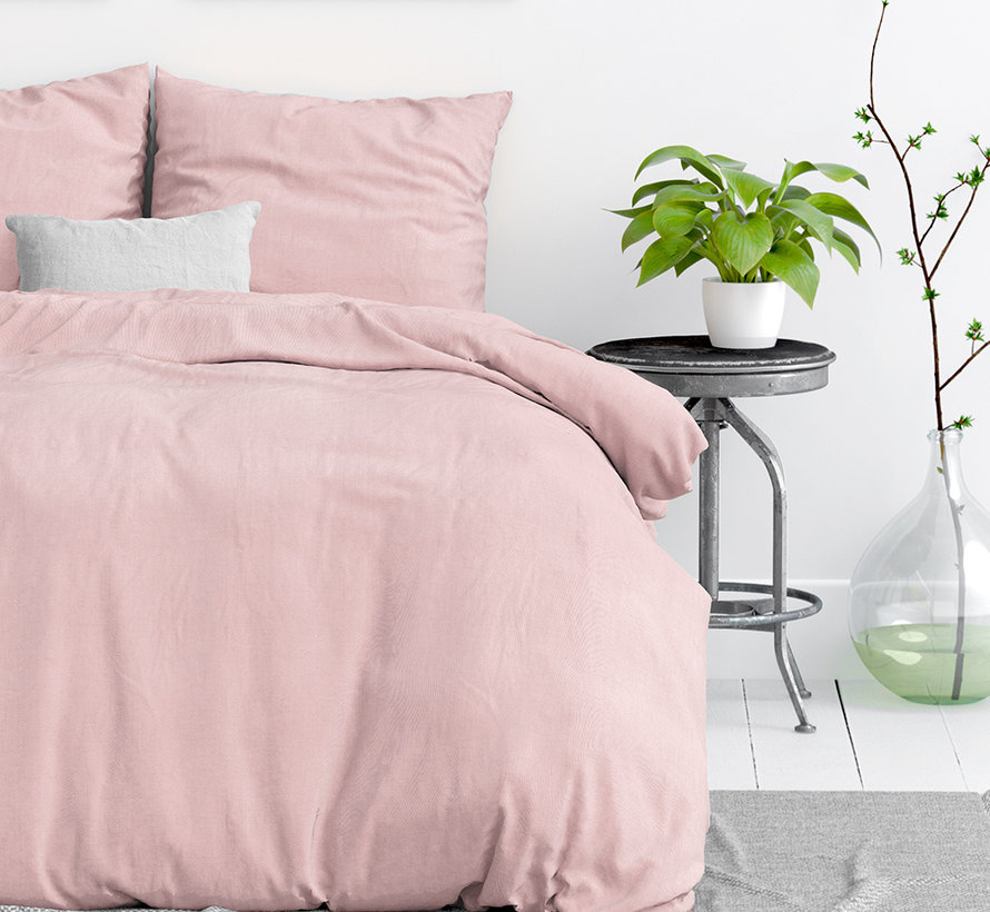 Stone Washed Cotton - Roze Dekbedovertrek