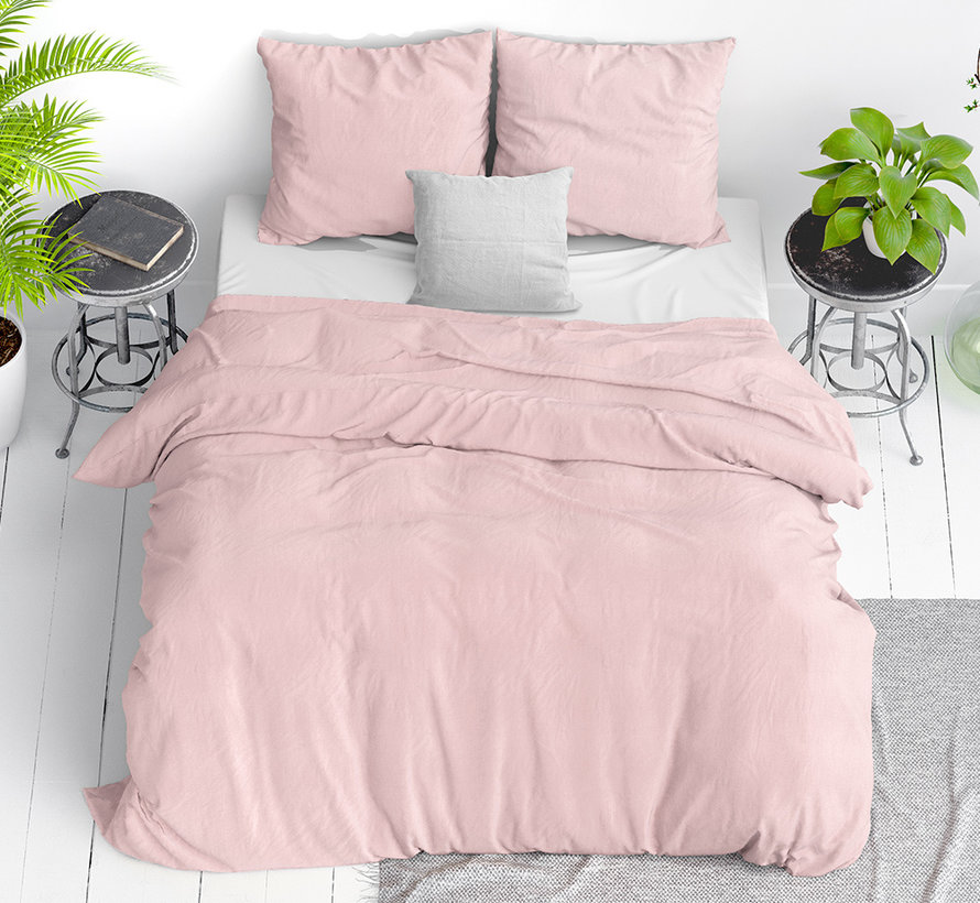 Stone Washed Cotton - Roze Dekbedovertrek