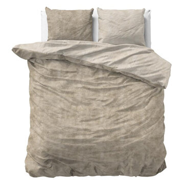 Sleeptime Twin Washed - Flanel - Taupe Dekbedovertrek
