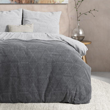 Dreamhouse Bedding Quinn - Flanel - Antraciet Dekbedovertrek