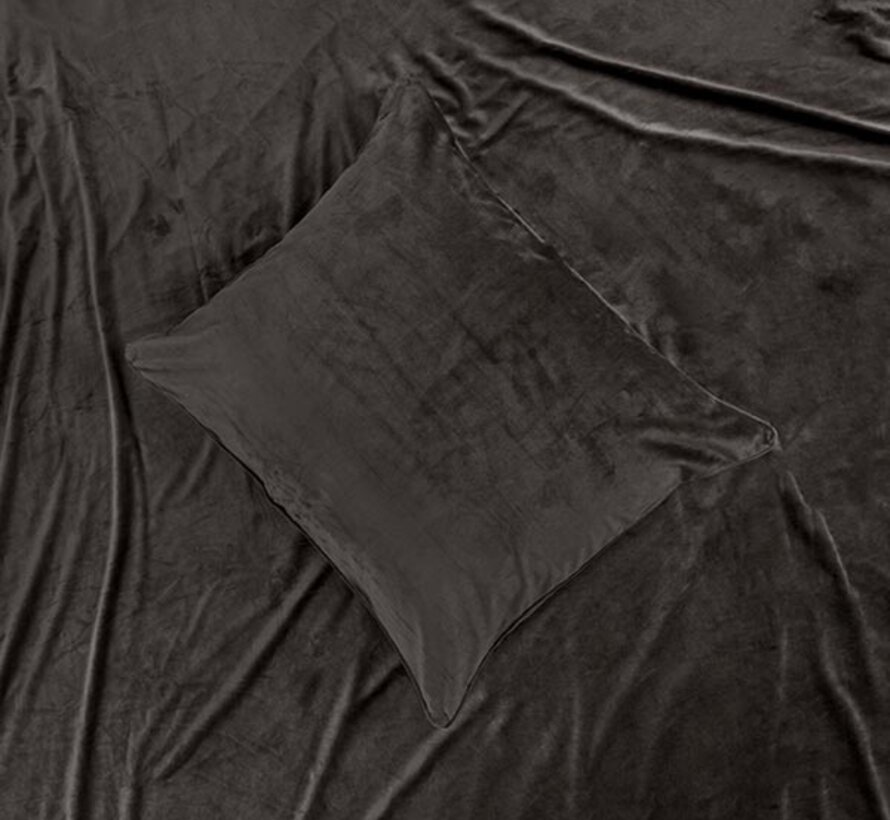 Velvet Piping - Diep Taupe Dekbedovertrek