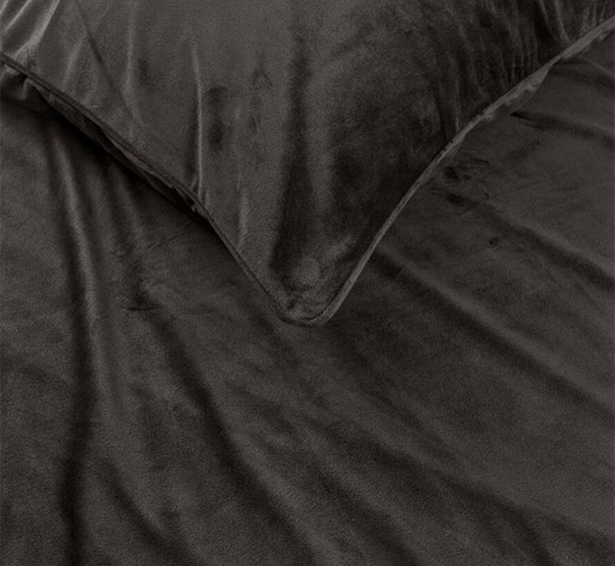 Velvet Piping - Diep Taupe Dekbedovertrek
