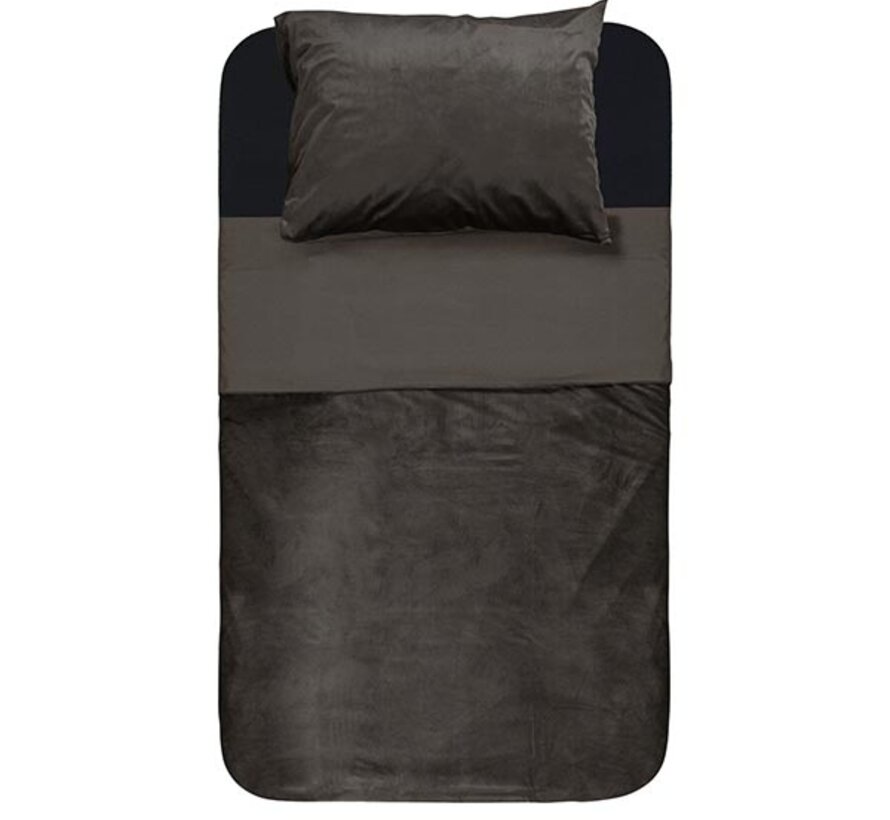 Velvet Piping - Diep Taupe Dekbedovertrek