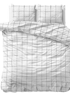 Dreamhouse Satin Deep Check - Wit Dekbedovertrek