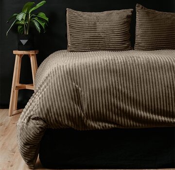 Sleeptime Rib Teddy - Taupe Dekbedovertrek